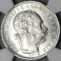 1888 NGC MS 63 Hungary 1 Forint Silver Austria St Stephen Crown Coin (21020503C)