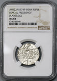 1749 MS 64 Bengal Presideny Rupee Silver India AH1229 Coin (20021801D)