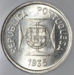1935 NGC MS 64 India 1 Rupia Goa Portugal Colony Gem Silver Vintage Holder Coin (20090701C)