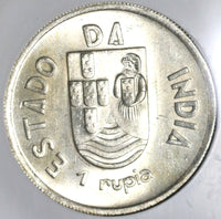 1935 NGC MS 64 India 1 Rupia Portugal Colony Silver Coin (20021501C)