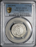 1808 PCGS VF 30 Madras 1/4 Pagoda British Presidency Vishnu Silver Coin (21052001C)