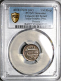1176/6 PCGS XF Det 1/4 Rupee Madras Presidency India Britain Empire Silver Coin (20101803C)