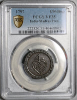 1797 PCGS VF 35 Madras Presidency 1/96 Rupee East India Bale Coin (20110701C)