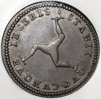 1786 NGC AU 53 Isle of Man Penny Triskeles George III Great Britain Coin (20042301C)