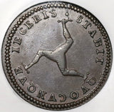 1786 NGC AU 53 Isle of Man Penny Triskeles George III Great Britain Coin (20042301C)