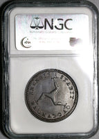1786 NGC AU 53 Isle of Man Penny Triskeles George III Great Britain Coin (20042301C)