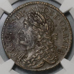 1689 NGC XF 45 James II Ireland 1/2 Crown September Gun Money Coin (19101803C)