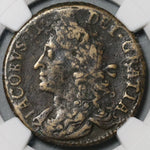 1689 NGC Fine Det James II Ireland 1/2 Crown October Gun Money Coin (21020205C)