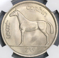 1955 NGC MS 66 Ireland 1/2 Crown Race Horse Mint State Irish Coin (19082508C)