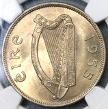1955 NGC MS 66 Ireland 1/2 Crown Race Horse Mint State Irish Coin (19082508C)