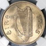 1955 NGC MS 66 Ireland 1/2 Crown Race Horse Mint State Irish Coin (19082508C)