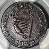 1680 PCGS VF Det Ireland 1/2 Penny Charles II Copper  Coin (20052904C)