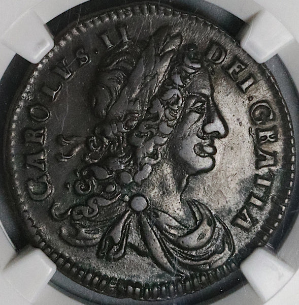 1682 NGC XF 45 Ireland 1/2 Penny Charles II Pedigree Coin POP 1/0 (22091802C)