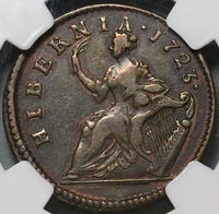 1723 NGC VF 30 Ireland 1/2 Penny Colonial Wood's Hibernia George I Coin (22120101D)