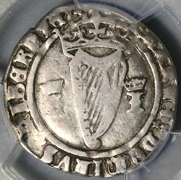 1536 PCGS F 12 Ireland Henry VIII Jane Seymour 4 Pence Groat Harp Silver Coin (22113003D)