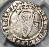 1536 PCGS F 12 Ireland Henry VIII Jane Seymour 4 Pence Groat Harp Silver Coin (22113003D)