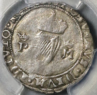 1557 PCGS F Ireland Mary Philip 4 Pence Groat Silver Coin S-6501C (22081003C)