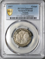 1557 PCGS F Ireland Mary Philip 4 Pence Groat Silver Coin S-6501C (22081003C)