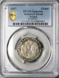 1557 PCGS F Ireland Mary Philip 4 Pence Groat Silver Coin S-6501C (22081003C)