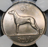 1948 NGC MS 65 Ireland 6 Pence Irish Wolfhound Mint State Coin (19091101C)