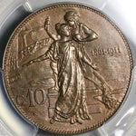 1911 PCGS MS 65 Italy 10 Centesimi Kingdom Anniversary Mint State Commemorative Coin POP 9/0 (23030903C)