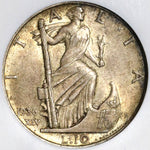 1936 NGC AU 55 Italy 10 Lire Silver Roma Ship Victory Coin (21010103C)