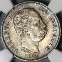 1900 NGC MS 65 Italy 1 Lira Umberto I Silver Mint State Coin (20111202C)