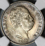 1900 NGC MS 65 Italy 1 Lira Umberto I Silver Mint State Coin (20111202C)