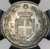 1900 NGC MS 65 Italy 1 Lira Umberto I Silver Mint State Coin (20111202C)