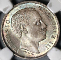 1901 NGC MS 66 Italy Lira Gem Mint State Silver Imperial Eagle Rome Coin POP 3/0 (21082501D)