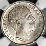 1901 NGC MS 66 Italy Lira Gem Mint State Silver Imperial Eagle Rome Coin POP 3/0 (21082501D)