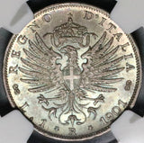 1901 NGC MS 66 Italy Lira Gem Mint State Silver Imperial Eagle Rome Coin POP 3/0 (21082501D)
