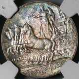 1910 NGC AU 55 Italy 1 Lira Horses & Chariot Silver Coin (19101304C)