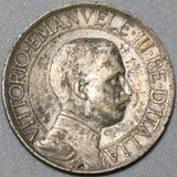 1910 Italy 1 Lira AU Horses Chariot Quadriga Rome Mint Silver Coin (23112801R)