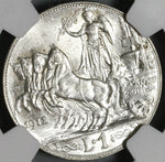 1912 NGC MS 63 Italy 1 Lira Horses & Chariot Silver Mint State Coin (20050502C)