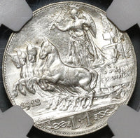 1912 NGC MS 63 Italy 1 Lira Horses & Chariot Silver Mint State Coin (20050502C)