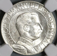 1912 NGC MS 63 Italy 1 Lira Horses & Chariot Silver Mint State Coin (20050502C)