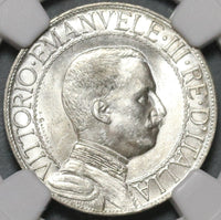 1912 NGC MS 63 Italy 1 Lira Horses & Chariot Silver Mint State Coin (20050502C)