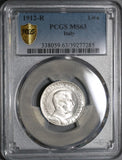 1912 PCGS MS 63 Italy 1 Lira Horses & Chariot Silver Mint State Coin (20032402C)