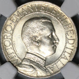 1913 NGC MS 65 Italy 1 Lira Horses & Chariot Silver Mint State Coin (21042002C)
