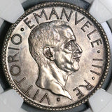 1928 NGC MS 62 Italy 20 Lire Victor Emanuele III Italia Silver Coin (21102502C)