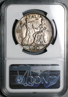 1928 NGC MS 62 Italy 20 Lire Victor Emanuele III Italia Silver Coin (21102502C)