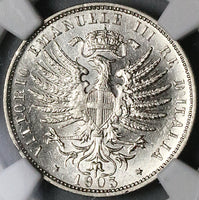 1903-R NGC MS 63 Italy 25 Centesimi Savoy Eagle Mint State Coin (22101302C)