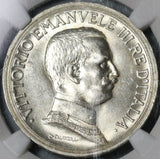 1915 NGC MS 63 Italy 2 Lire Horses Chariot Silver Mint State Coin (21053103C)