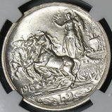 1915 NGC MS 63 Italy 2 Lire Horses Chariot Silver Mint State Coin (21053103C)