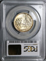 1915 PCGS MS 64 Italy 2 Lire Horses Chariot Silver Mint State Coin (22081901D)