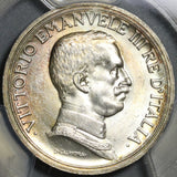 1916 PCGS MS 64+ Italy 2 Lire Horses & Chariot Silver Mint State Coin (21042902D)
