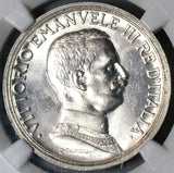 1917 NGC MS 63 Italy 2 Lire Horses Chariot Silver Mint State Key Coin (23041203C)