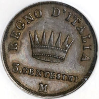 1811-M NGC XF 45 Napoleon 3 Centesimi Italy Kingdom France Coin (21010102C)