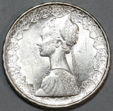 1964 Italy 500 lire Medieval Lady Columbus Ships AU Silver Coin (20010601R)